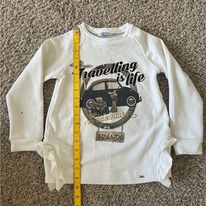 MAYORAL Deep White Long Sleeve Graphic T-Shirt Top Sz 116/ 6 Girls